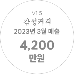 V1.5 감성커피 2023년 3월 매출 4,000만원